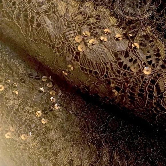 White House Black Market Black Strapless Lace Sequin Dress - Picture 7 of 9